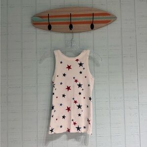 Maurices White Tank Top with Red and Blue Stars